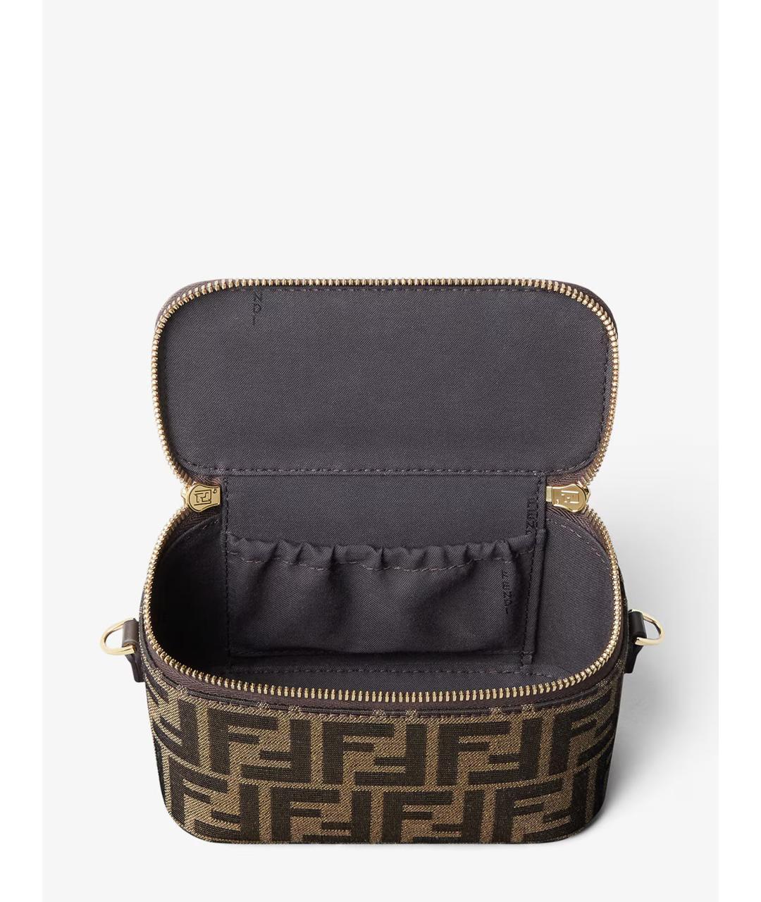 FENDI Коричневая тканевая сумка через плечо, фото 5