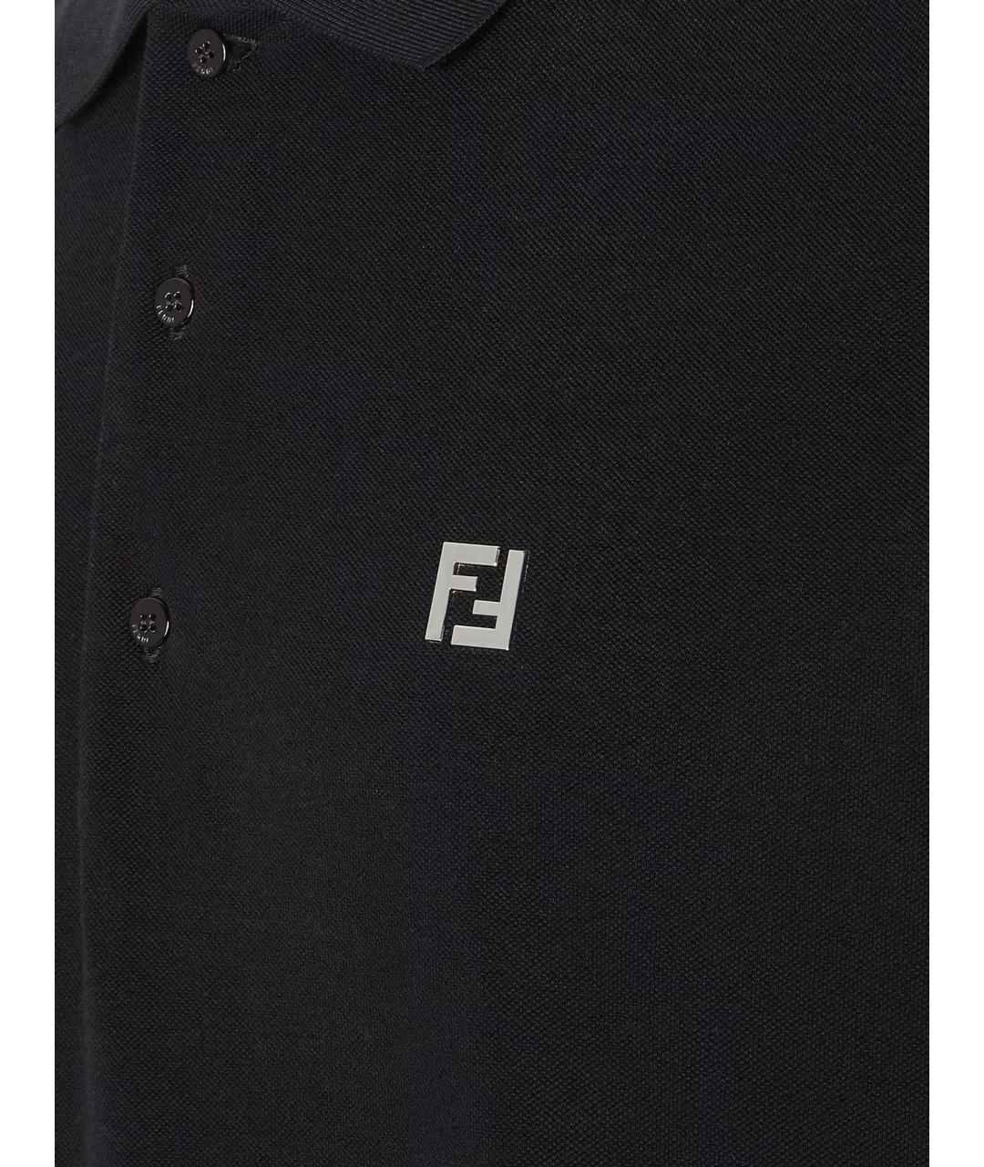 FENDI Черная хлопковая футболка, фото 3