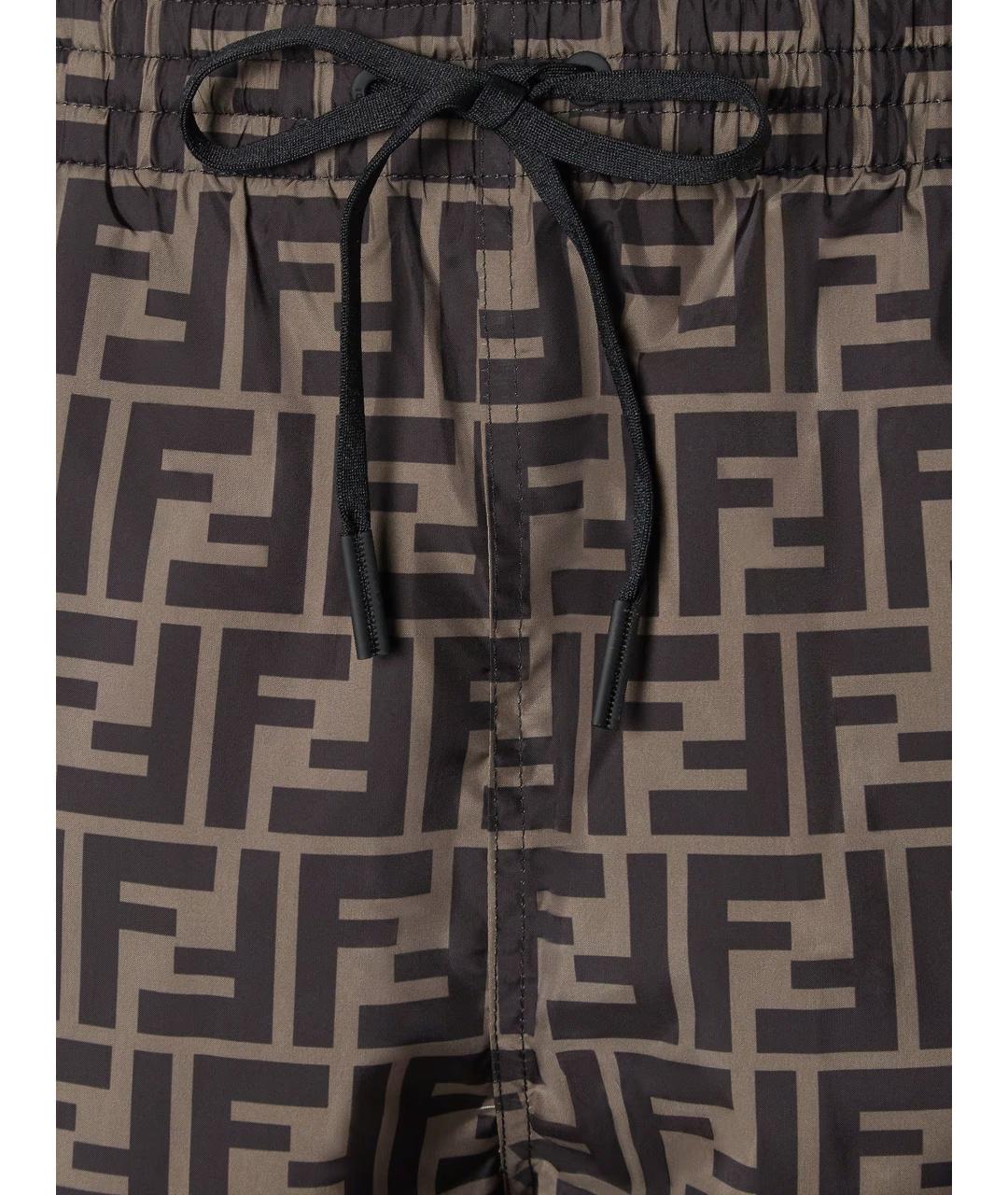 FENDI Коричневые полиэстеровые плавки, фото 3