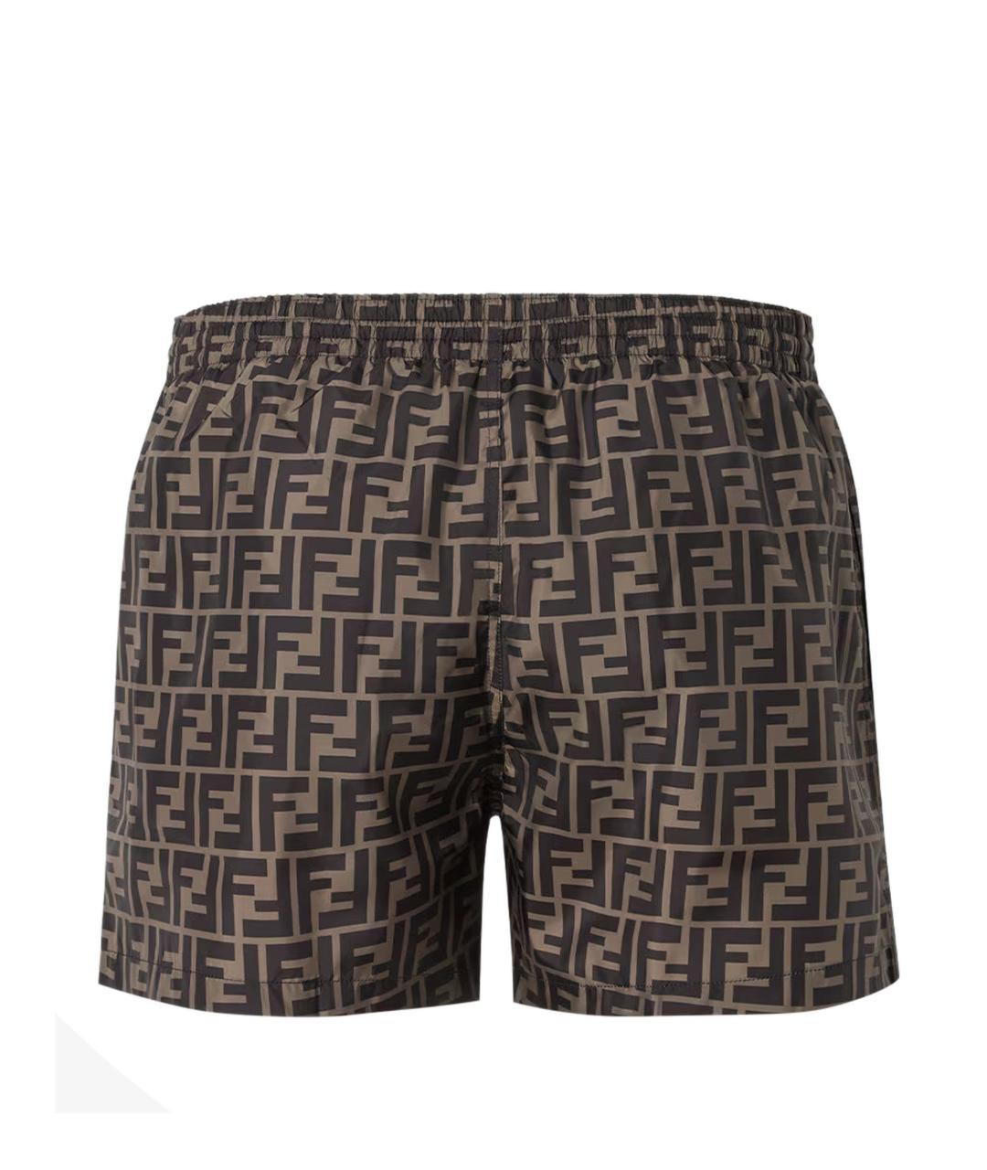 FENDI Коричневые полиэстеровые плавки, фото 2
