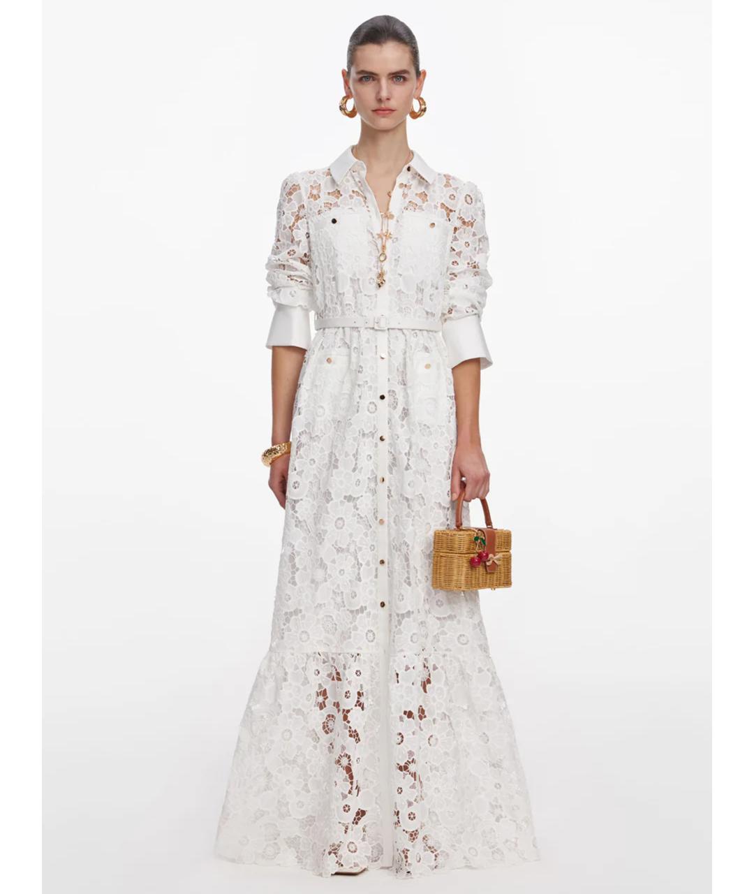 SELF-PORTRAIT Белое полиэстеровое повседневное платье, фото 6