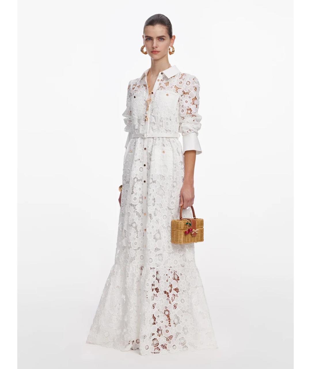 SELF-PORTRAIT Белое полиэстеровое повседневное платье, фото 2