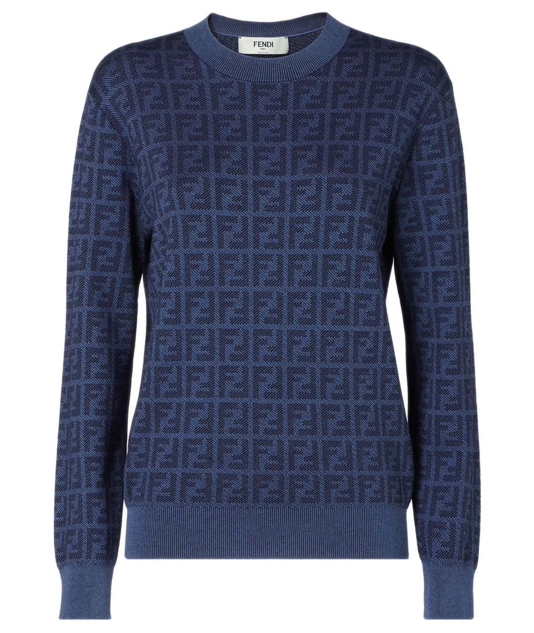 FENDI Синий шерстяной джемпер / свитер, фото 1