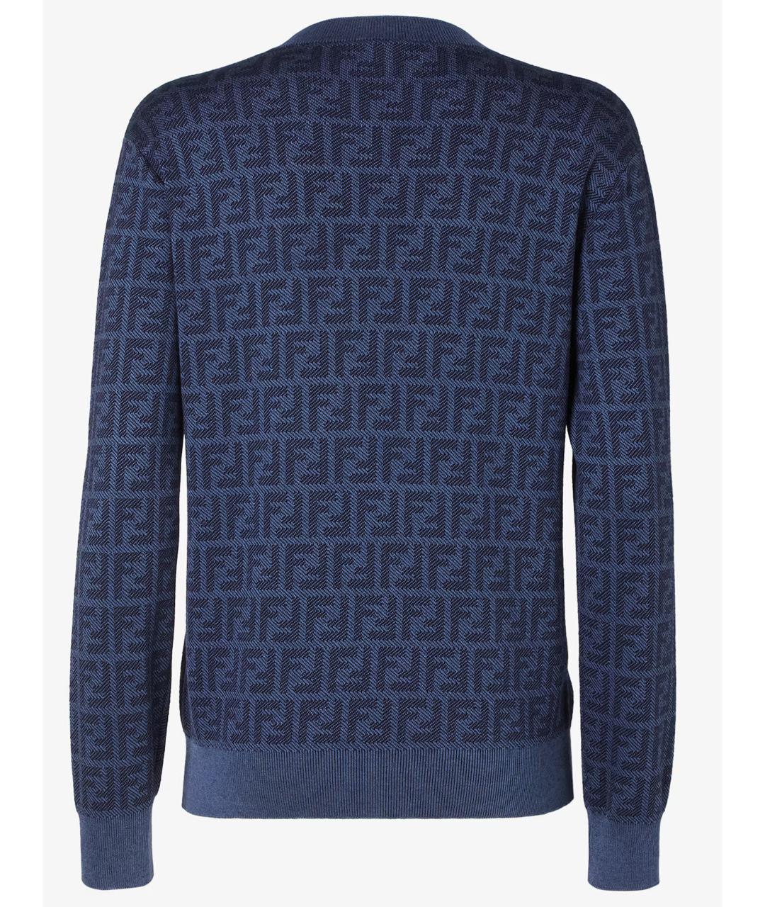 FENDI Синий шерстяной джемпер / свитер, фото 3