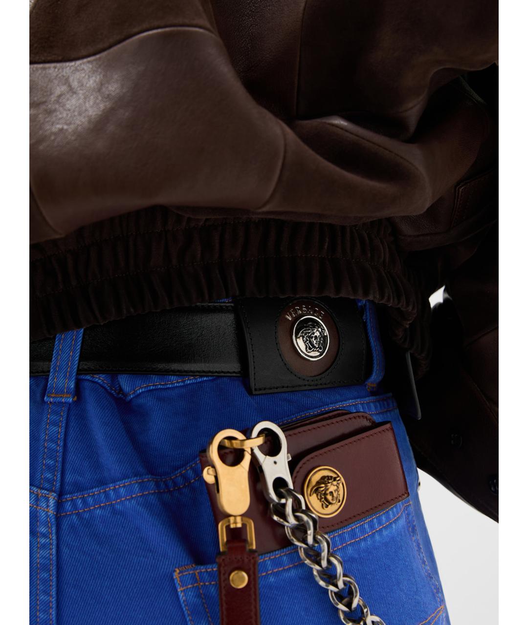 VERSACE Синие хлопковые прямые джинсы, фото 5