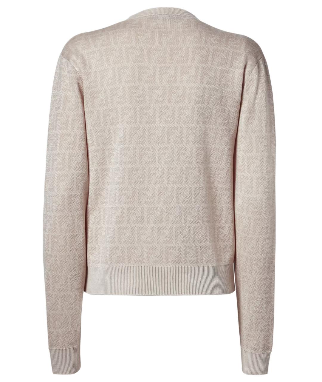 FENDI Бежевый шерстяной кардиган, фото 2