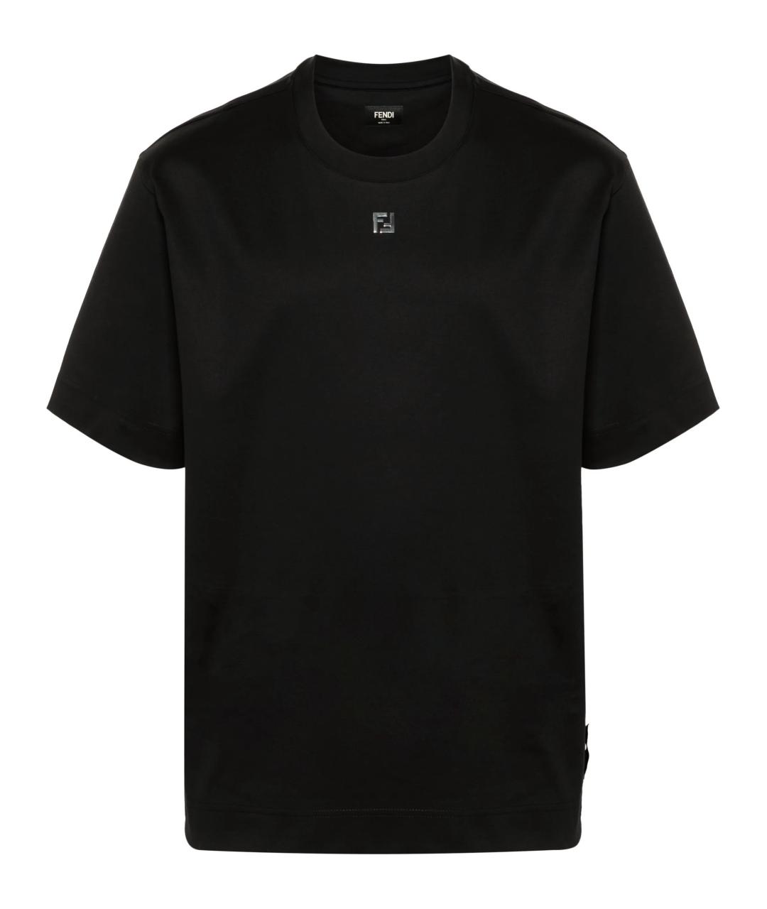 FENDI Черная хлопковая футболка, фото 1
