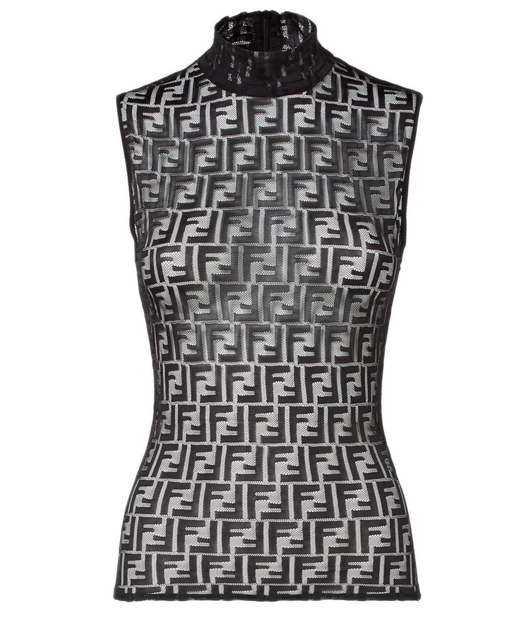 FENDI Черная полиамидовая майка, фото 1