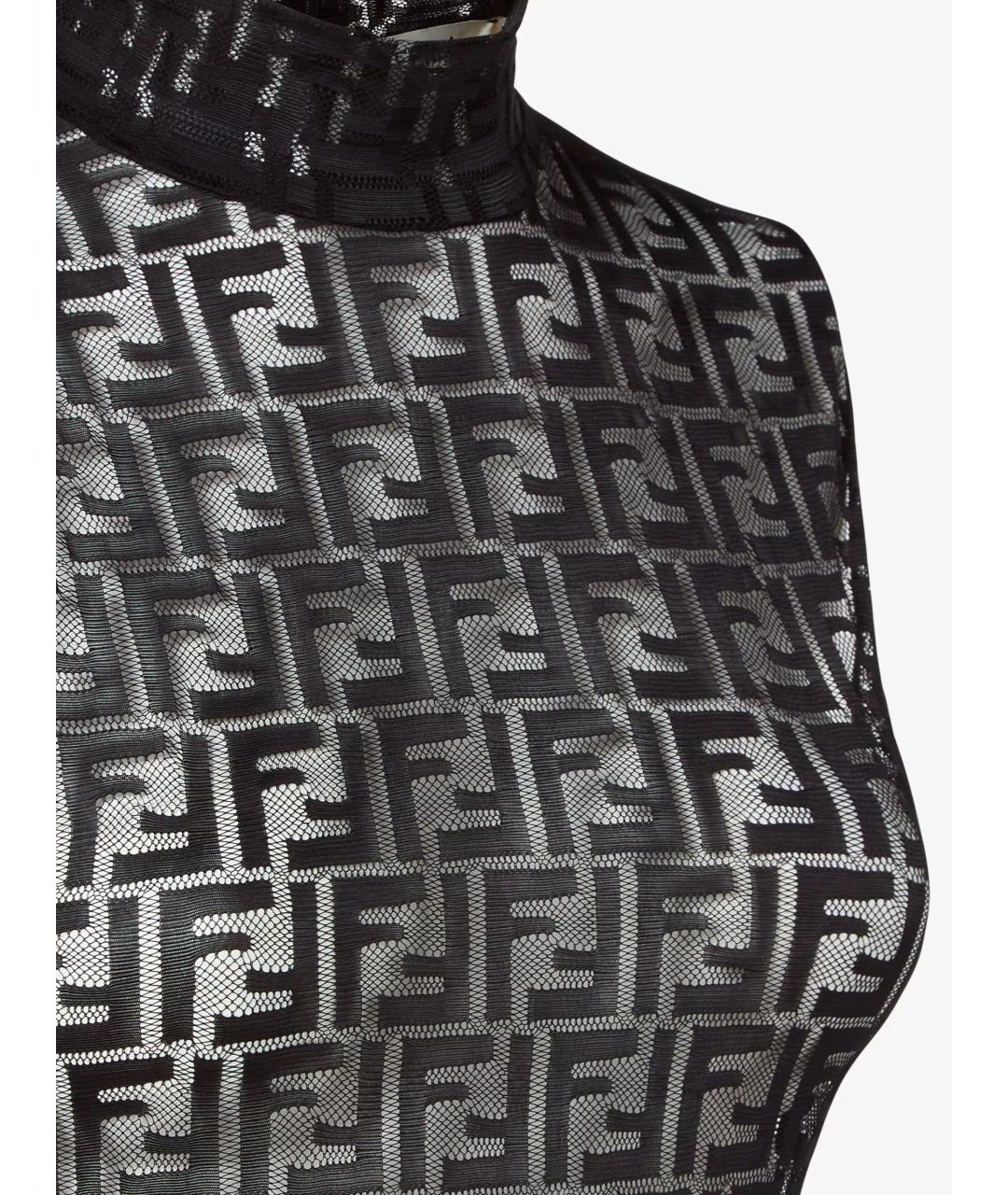 FENDI Черная полиамидовая майка, фото 4