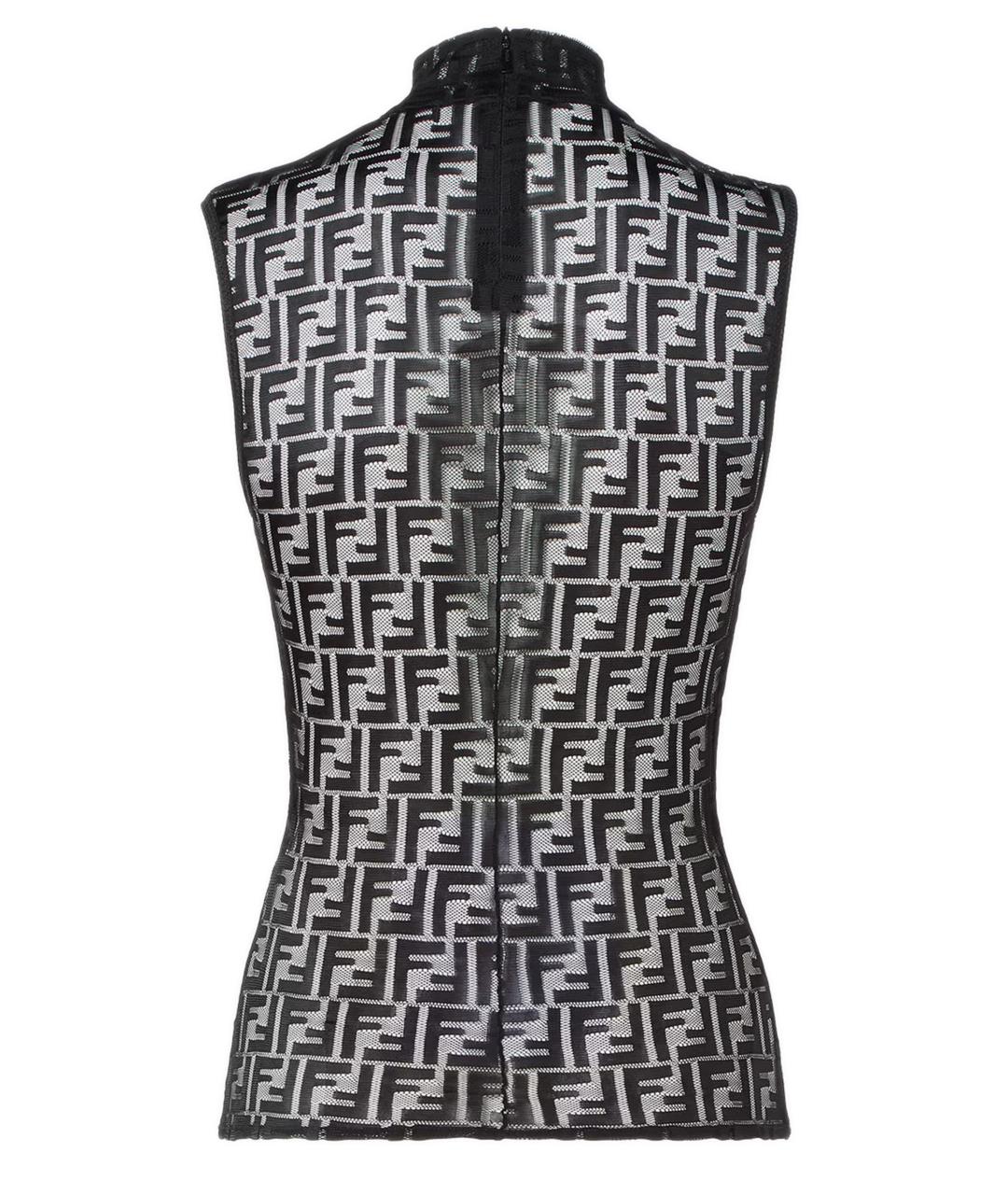 FENDI Черная полиамидовая майка, фото 3