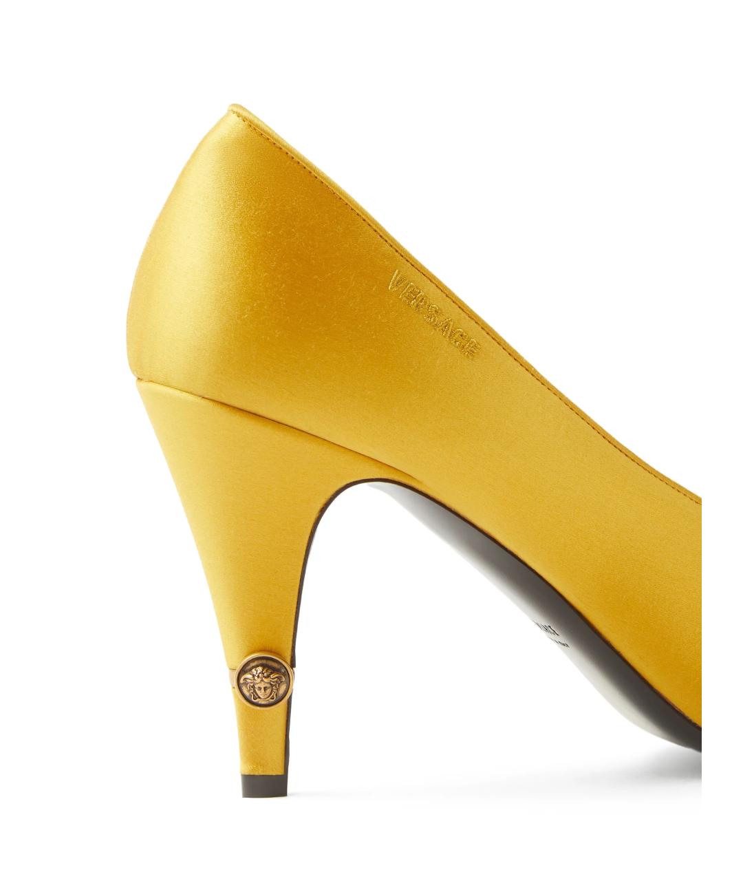 VERSACE Желтые текстильные туфли, фото 5