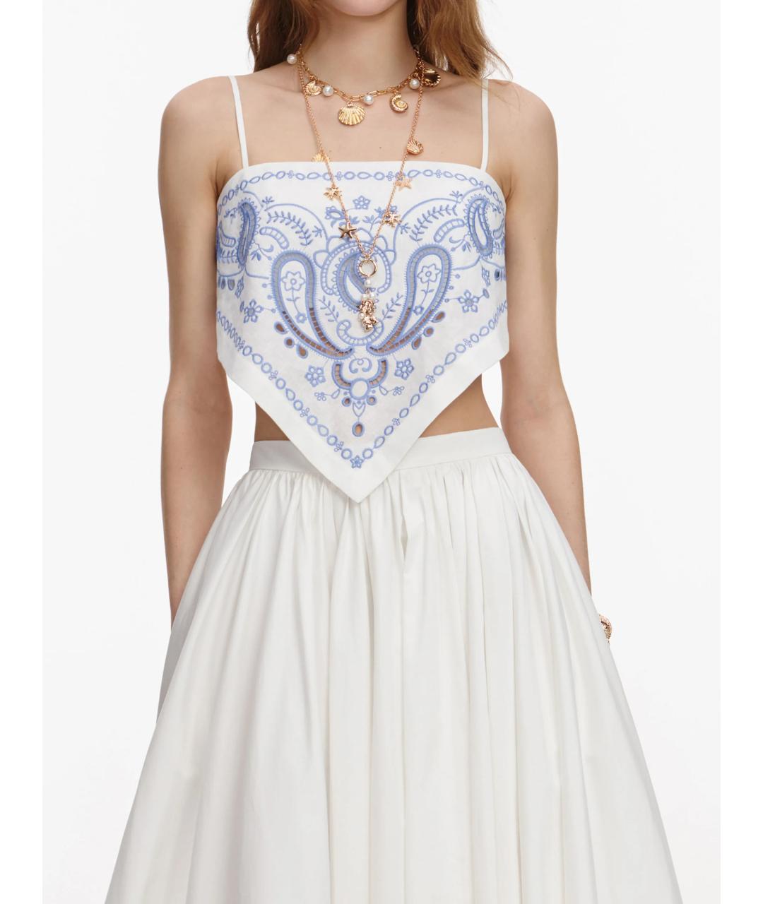 SELF-PORTRAIT Мульти льняная майка, фото 7