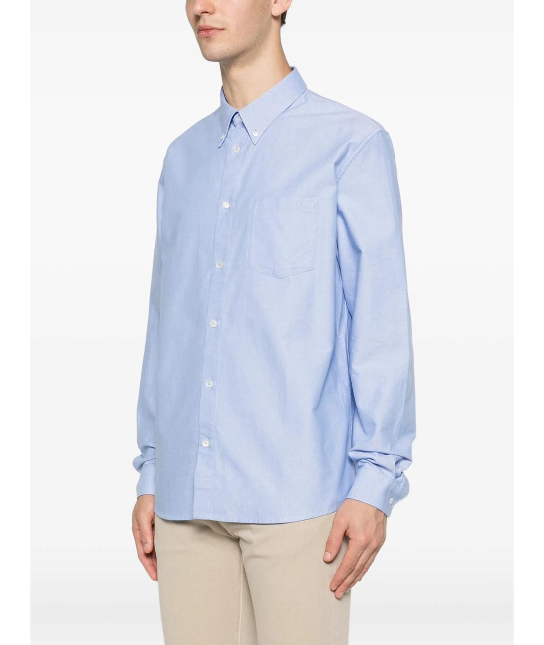 A.P.C. Синяя хлопковая кэжуал рубашка, фото 3