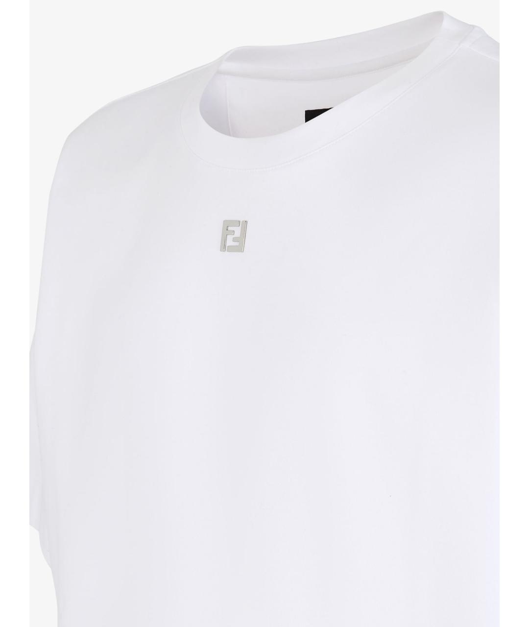 FENDI Белая хлопковая футболка, фото 3