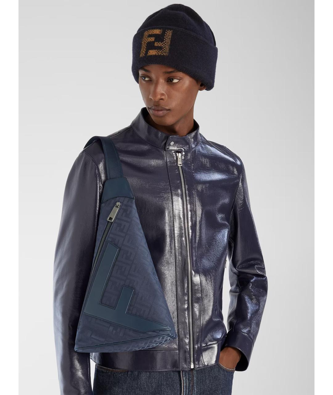 FENDI Синяя шерстяная шапка, фото 2