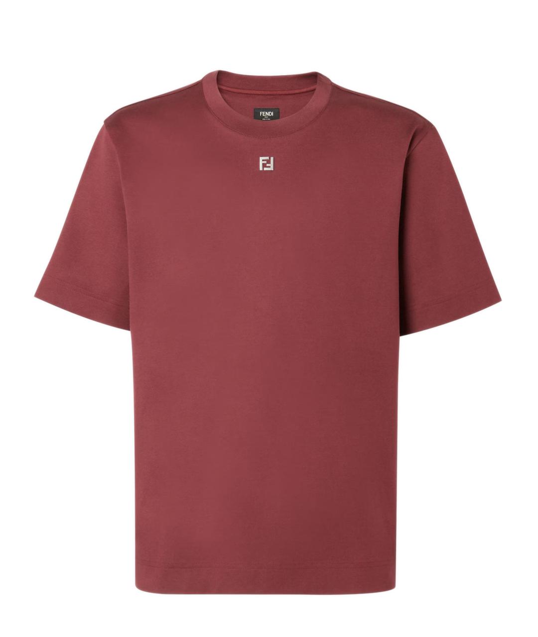 FENDI Красная хлопковая футболка, фото 1