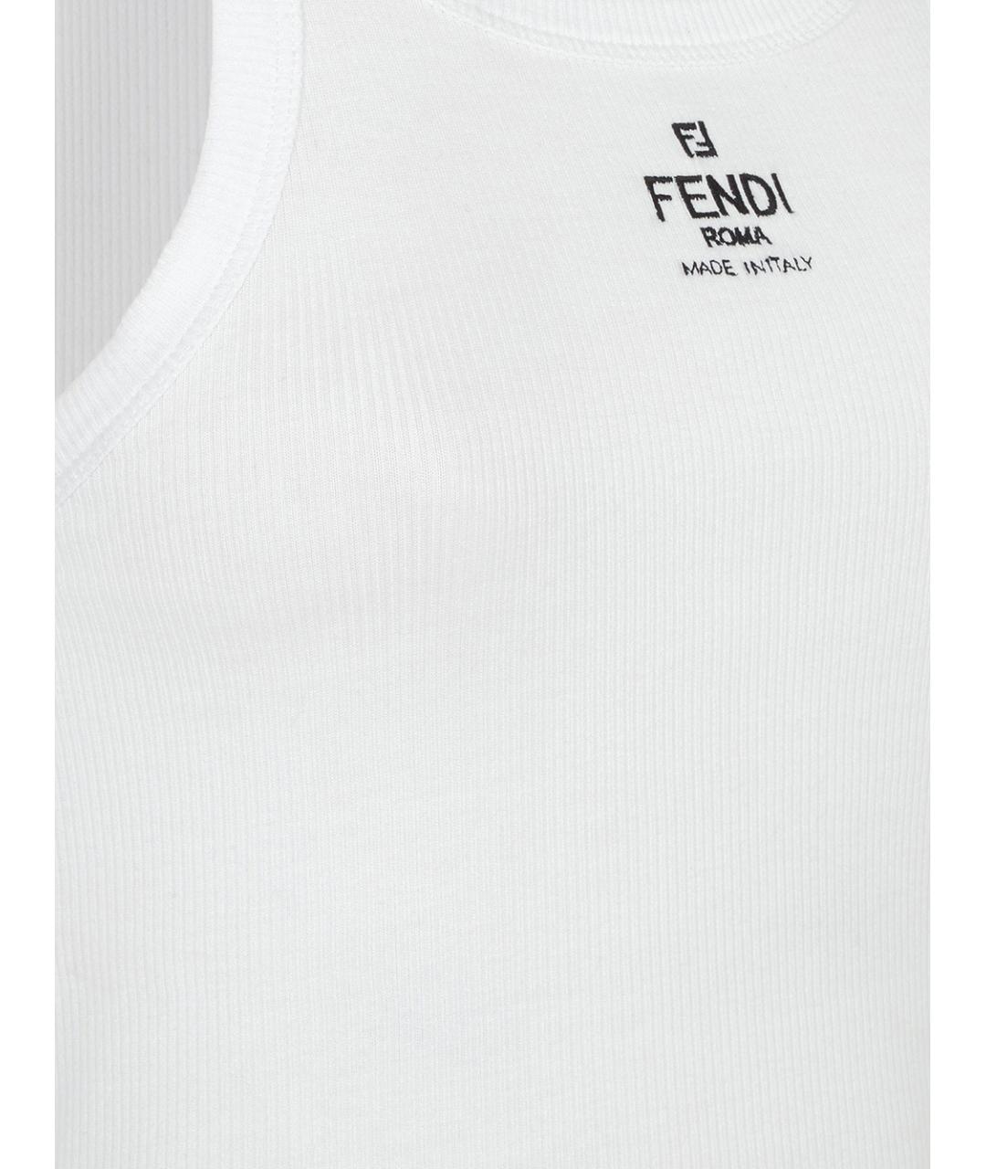 FENDI Белая хлопковая майка, фото 3