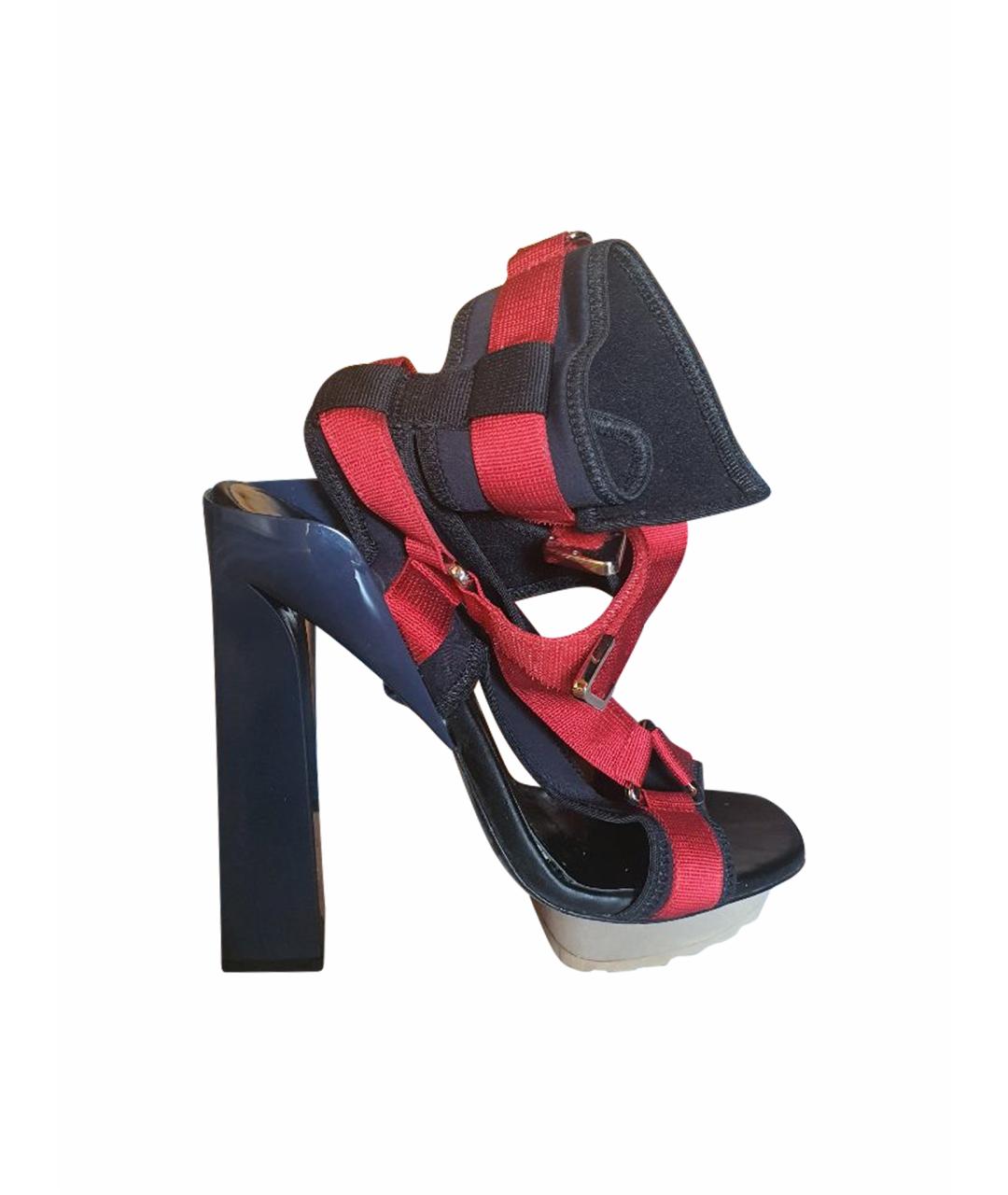 VERSACE Мульти текстильные босоножки, фото 1