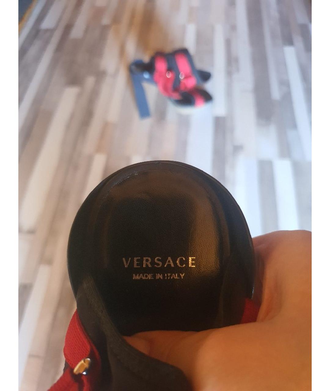 VERSACE Мульти текстильные босоножки, фото 4