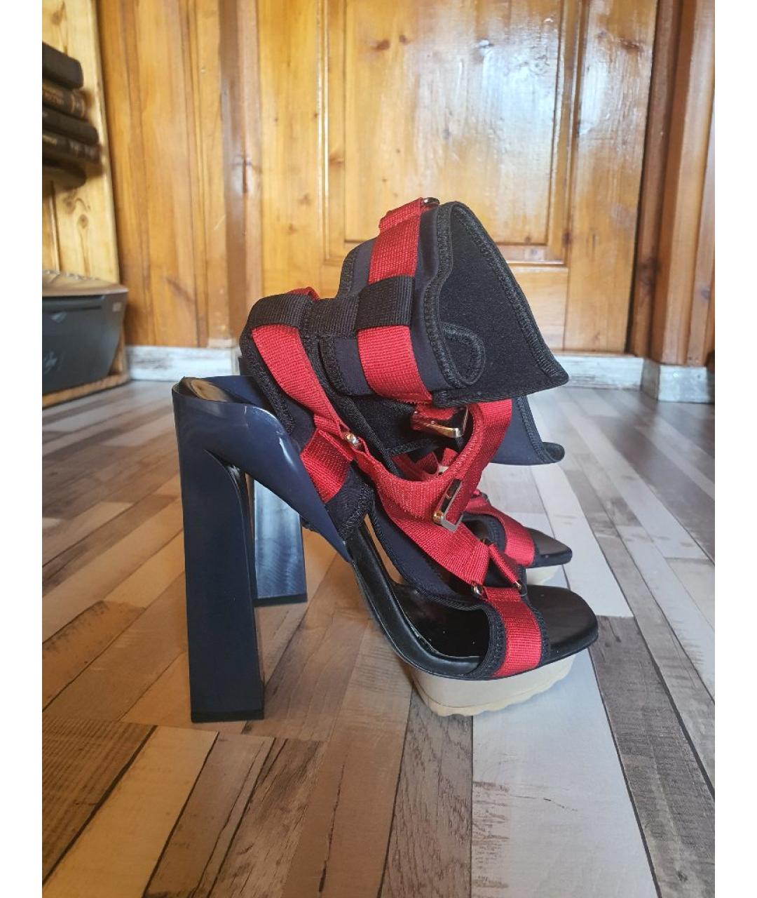 VERSACE Мульти текстильные босоножки, фото 7