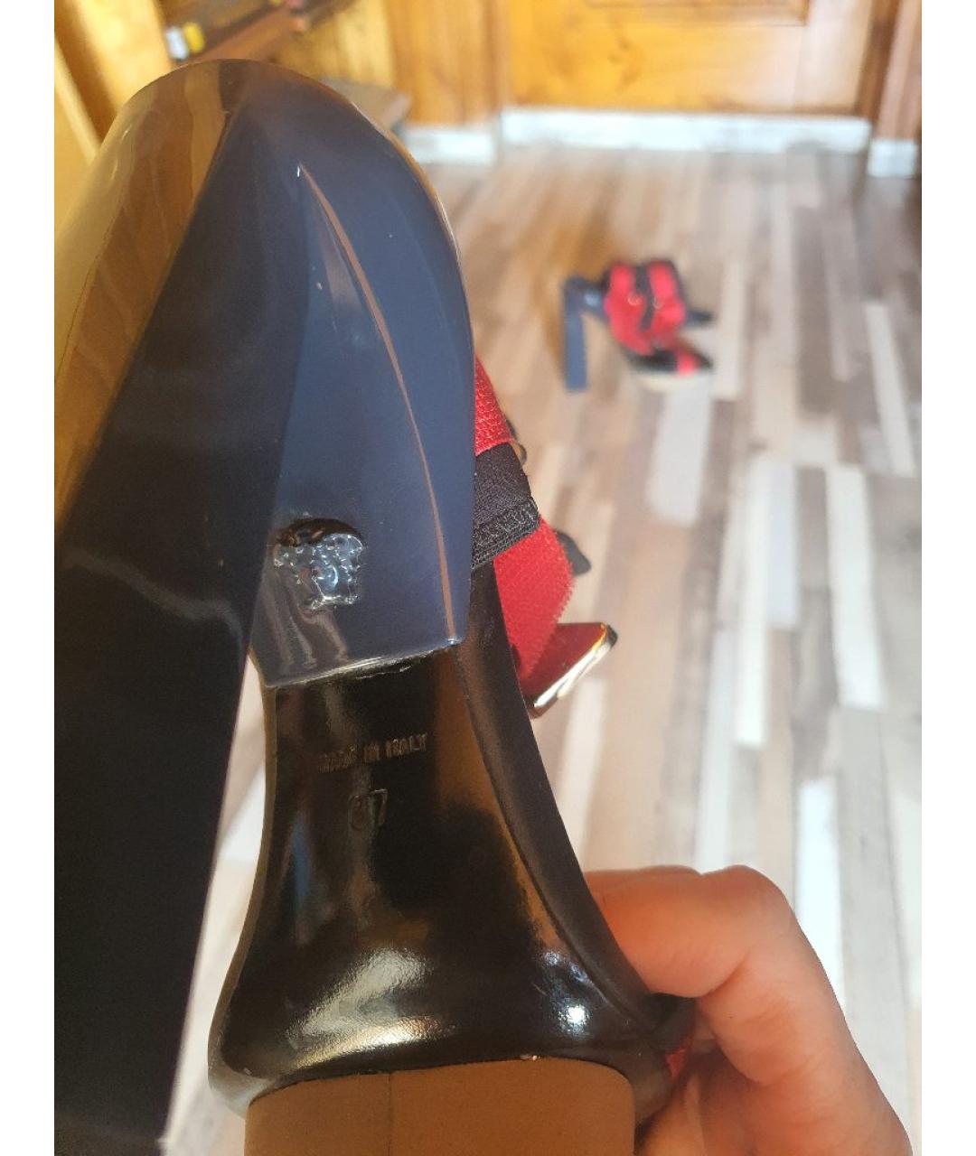 VERSACE Мульти текстильные босоножки, фото 3