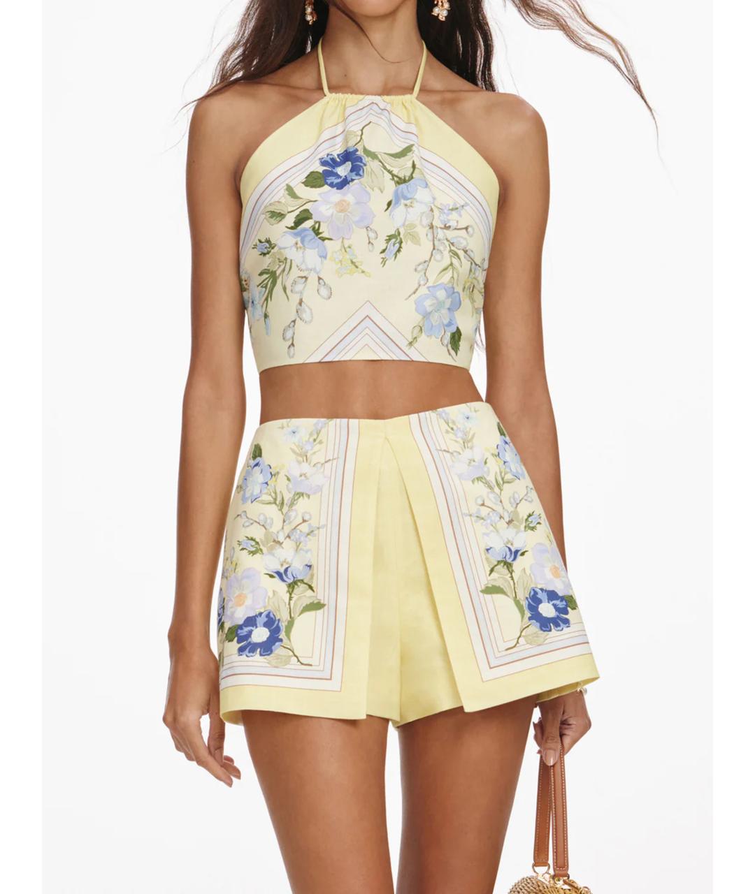 SELF-PORTRAIT Желтая льняная майка, фото 5