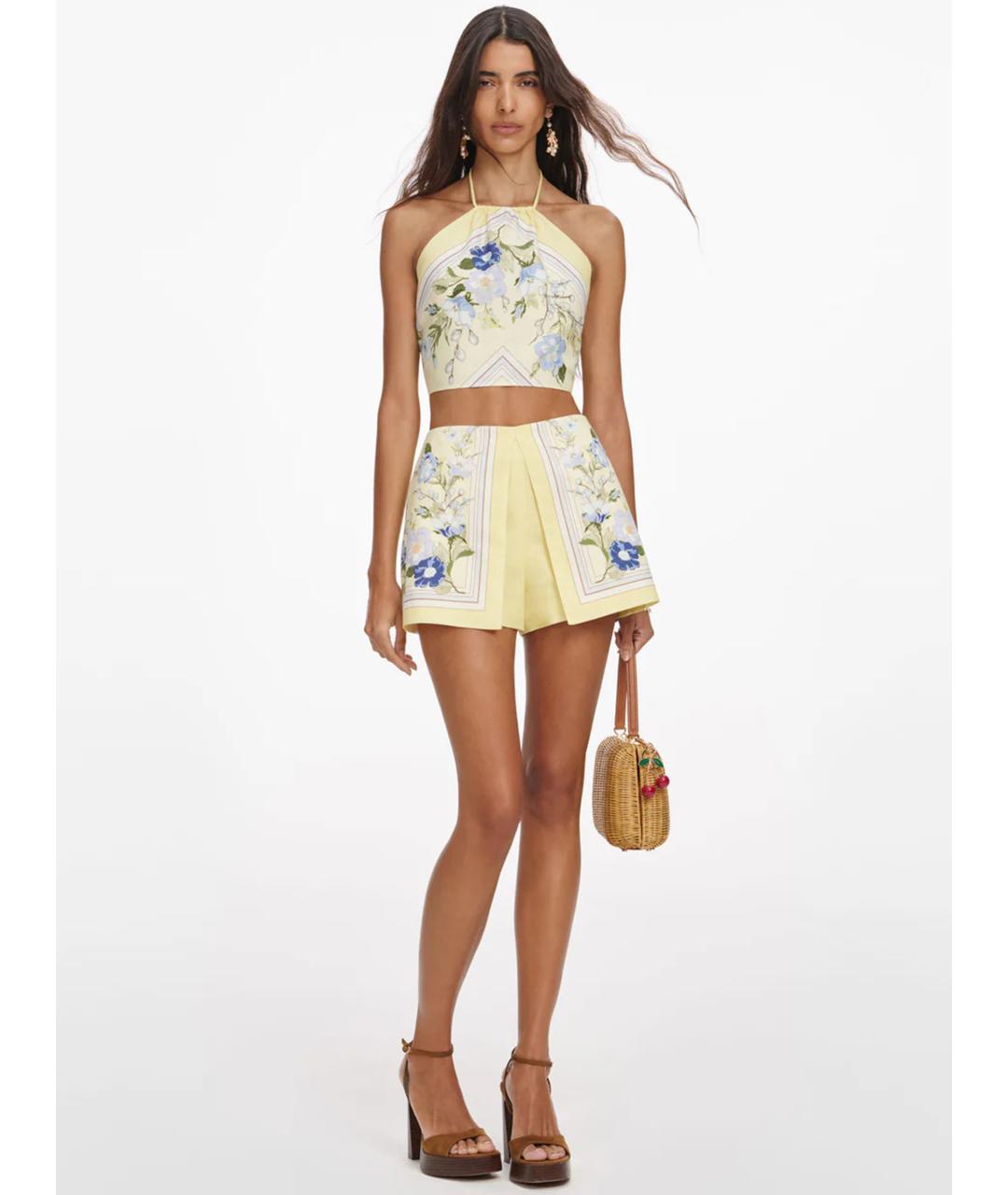 SELF-PORTRAIT Желтая льняная майка, фото 2