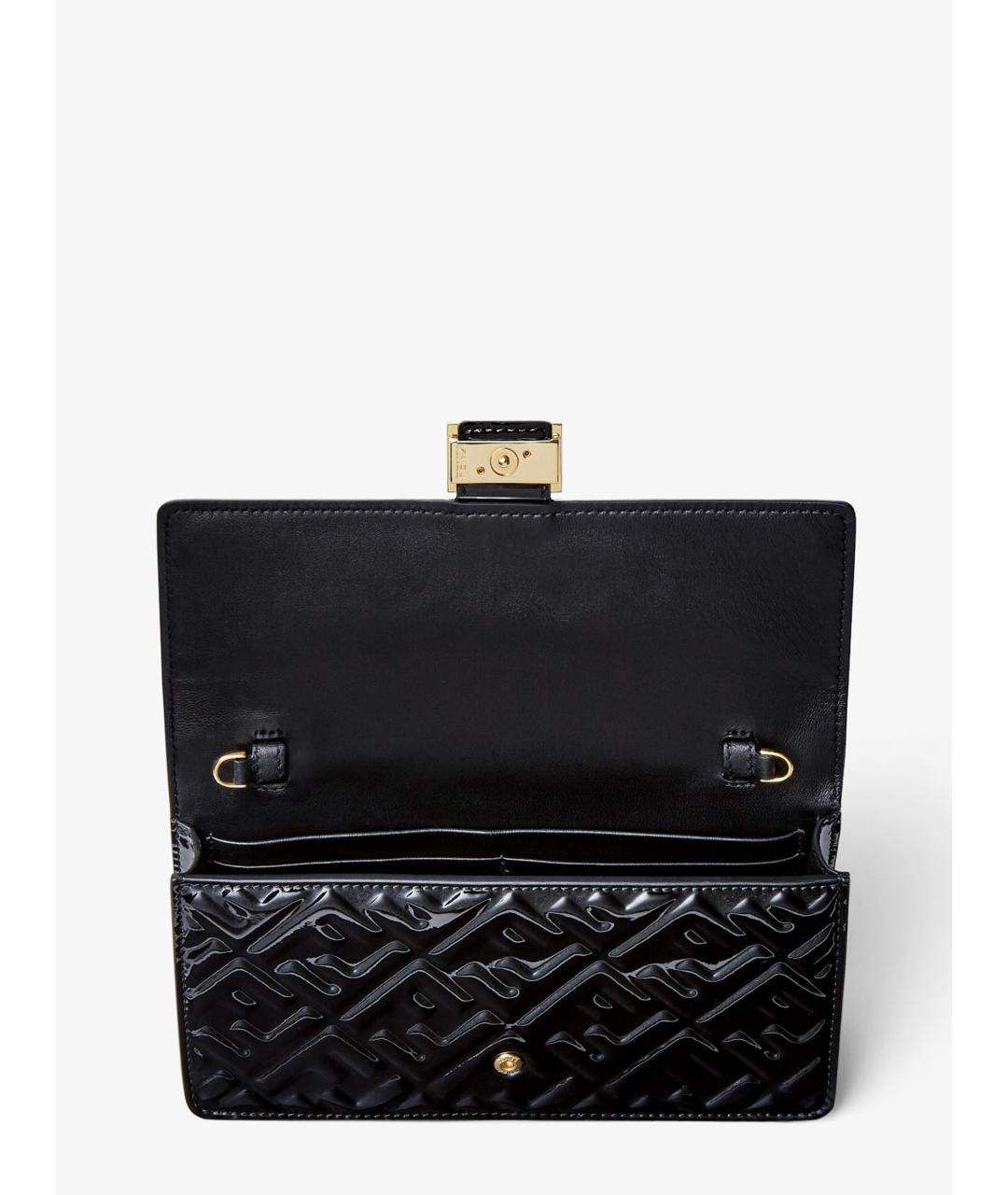 FENDI Черная кожаная сумка через плечо, фото 4