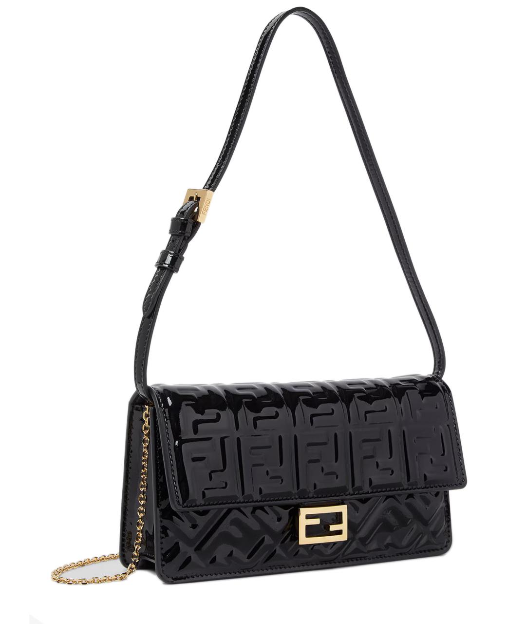 FENDI Черная кожаная сумка через плечо, фото 2