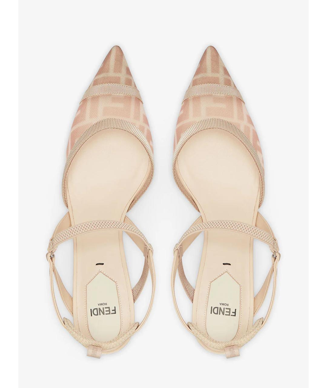 FENDI Розовые текстильные туфли, фото 4