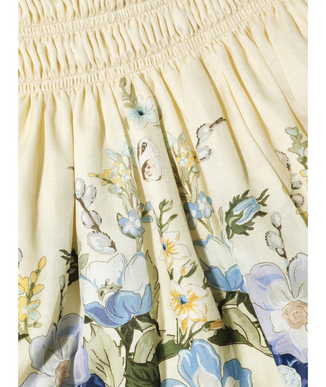 SELF-PORTRAIT Желтое хлопковое повседневное платье, фото 5