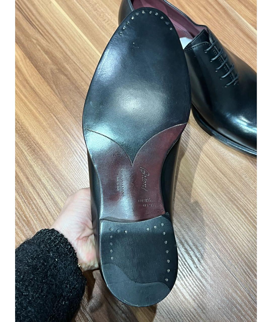 BRIONI Черные кожаные туфли, фото 5