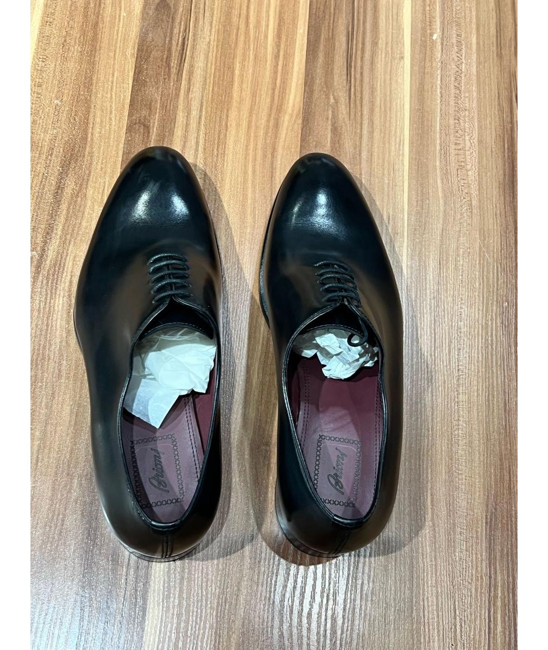 BRIONI Черные кожаные туфли, фото 3