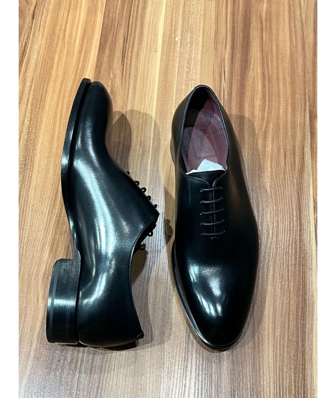 BRIONI Черные кожаные туфли, фото 4