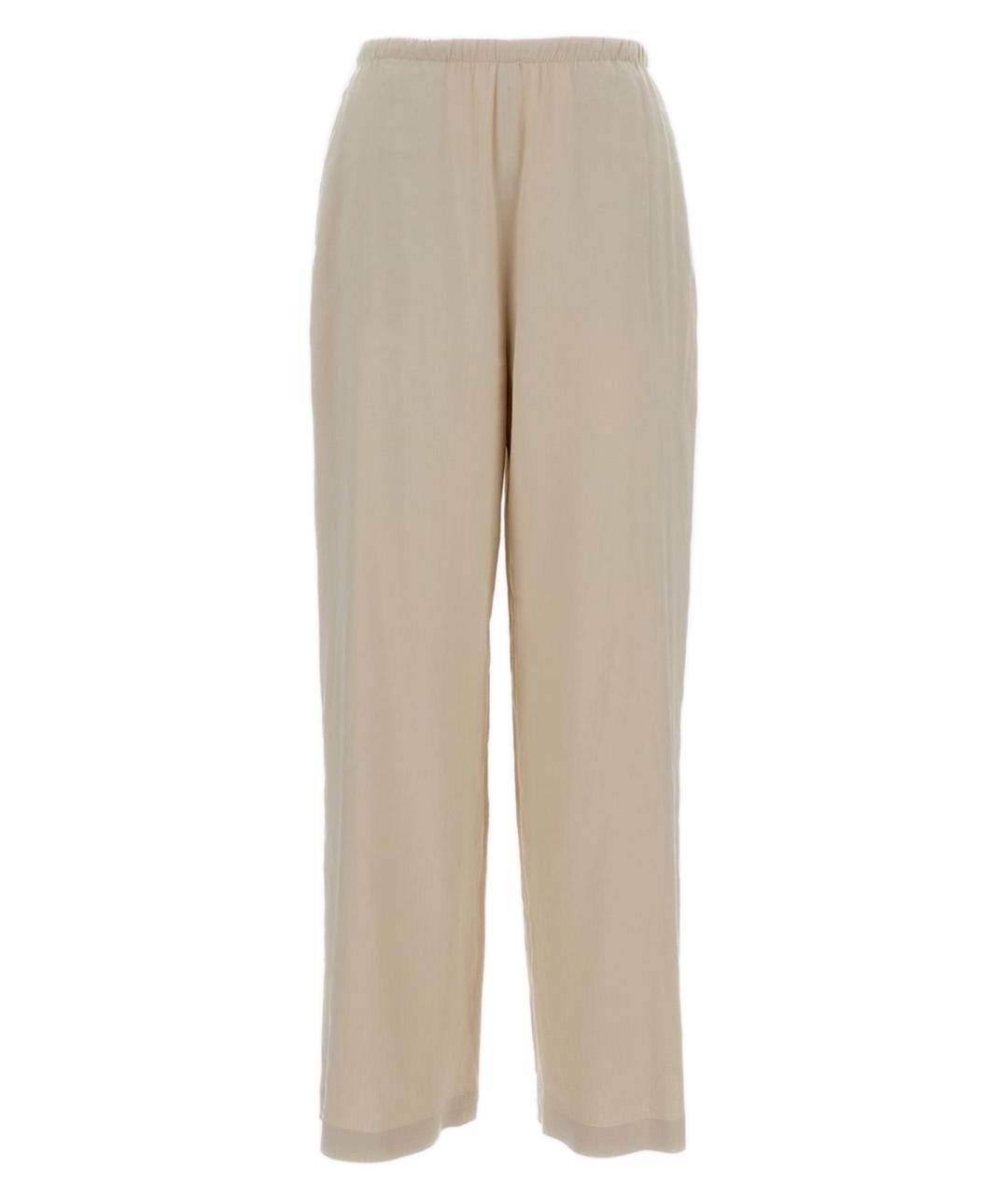 MAX MARA Бежевые льняные прямые брюки, фото 1