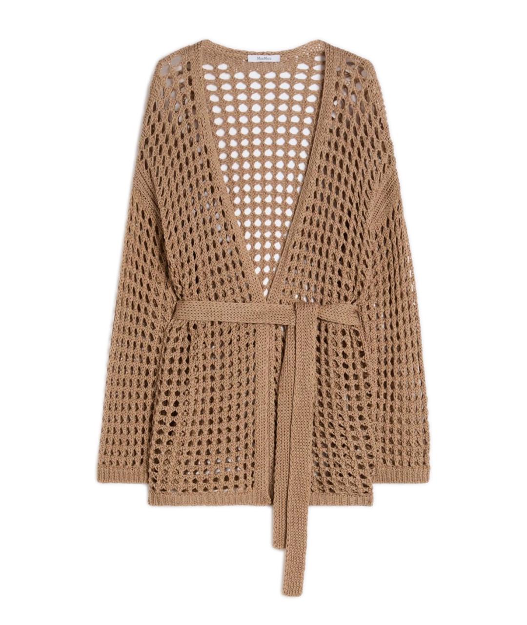 MAX MARA Коричневый хлопковый кардиган, фото 1
