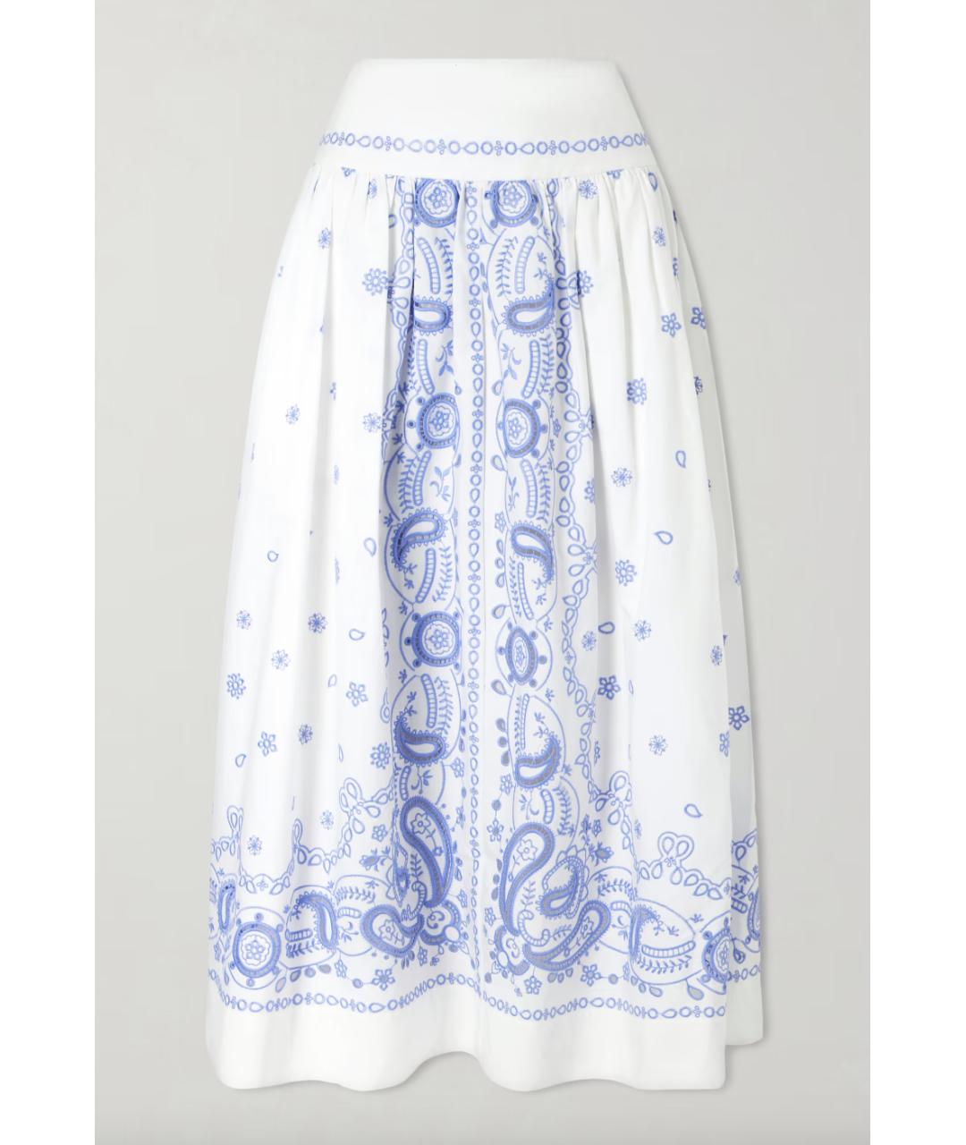 SELF-PORTRAIT Белая хлопковая юбка миди, фото 7