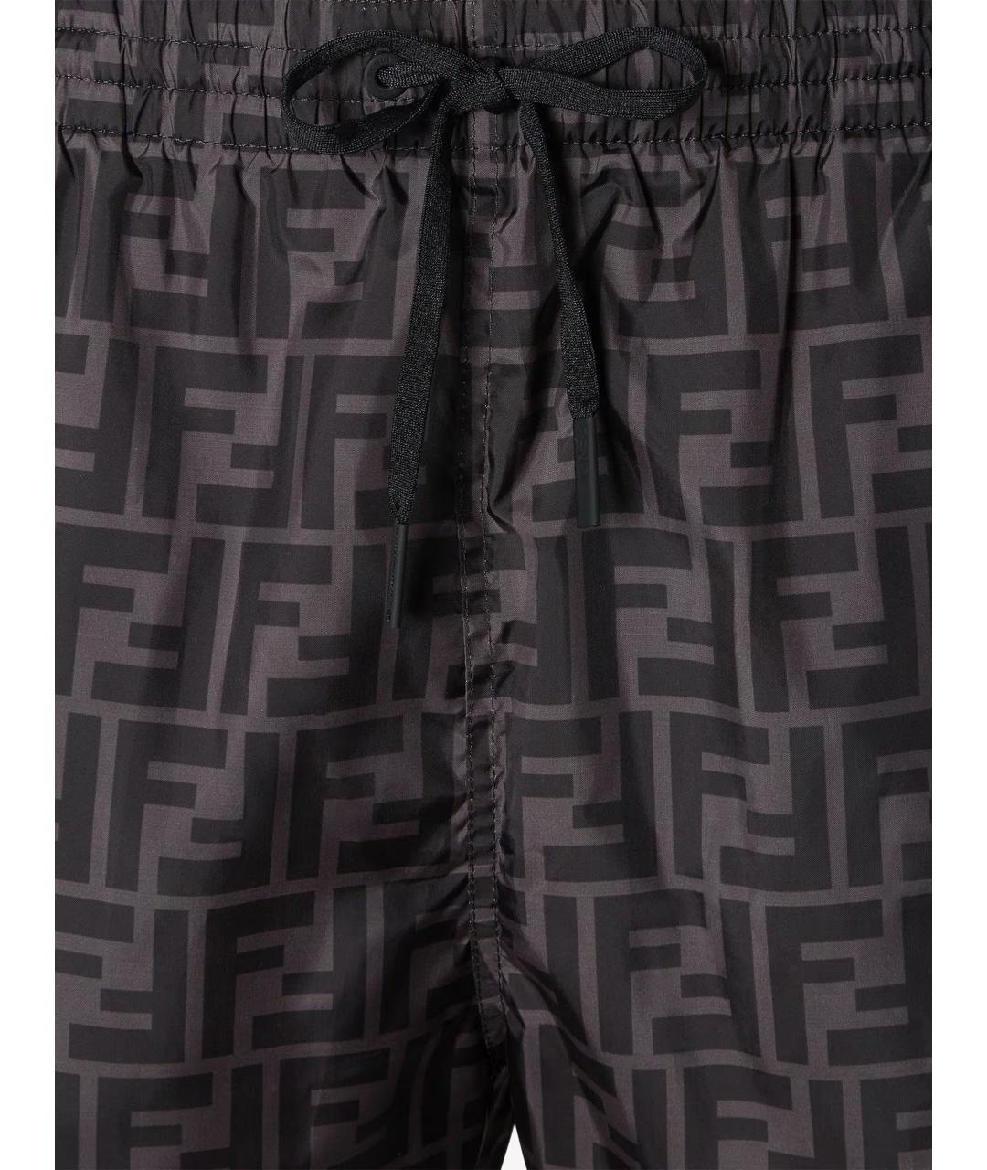 FENDI Черные полиэстеровые шорты, фото 3