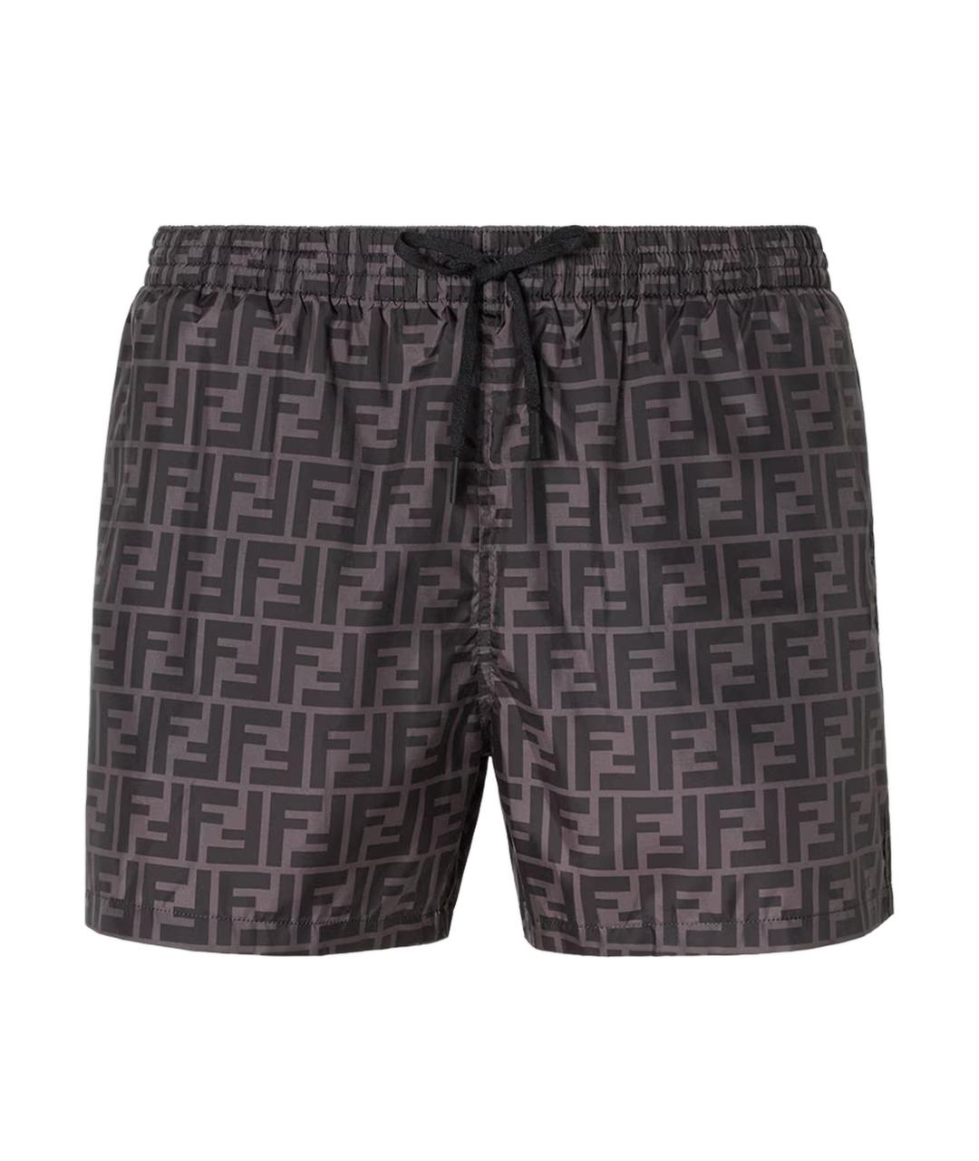 FENDI Черные полиэстеровые шорты, фото 1