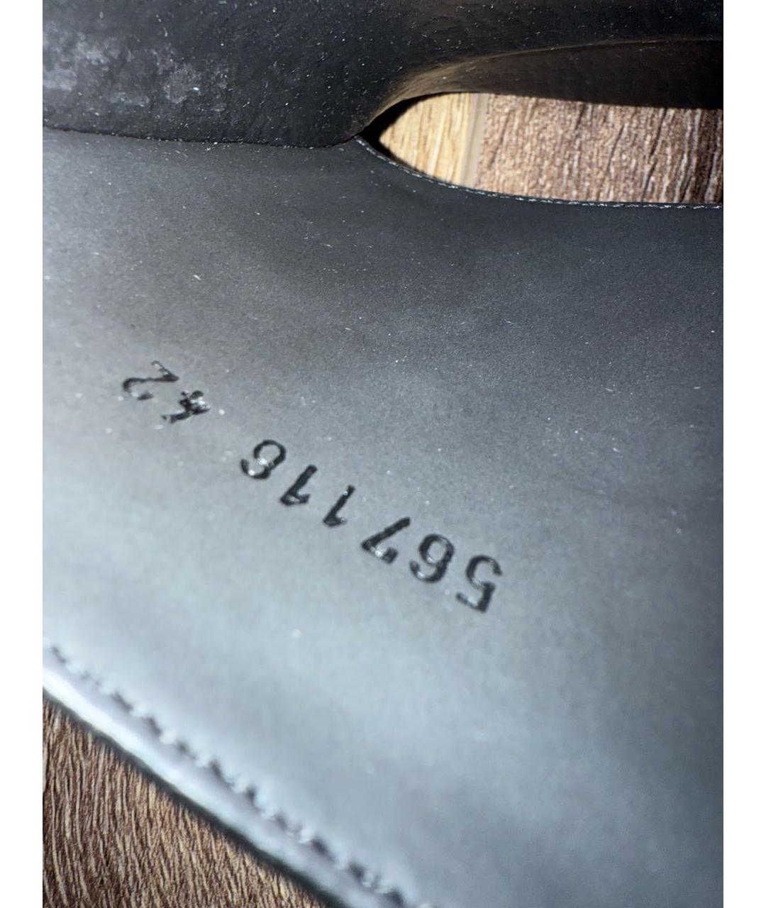 GUCCI Черные шлепанцы из искусственной кожи, фото 7