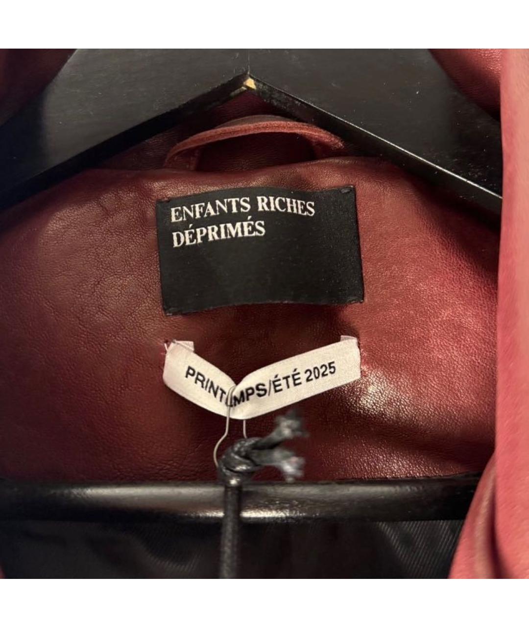 Enfants Riches Déprimés Бордовая кожаная куртка, фото 3