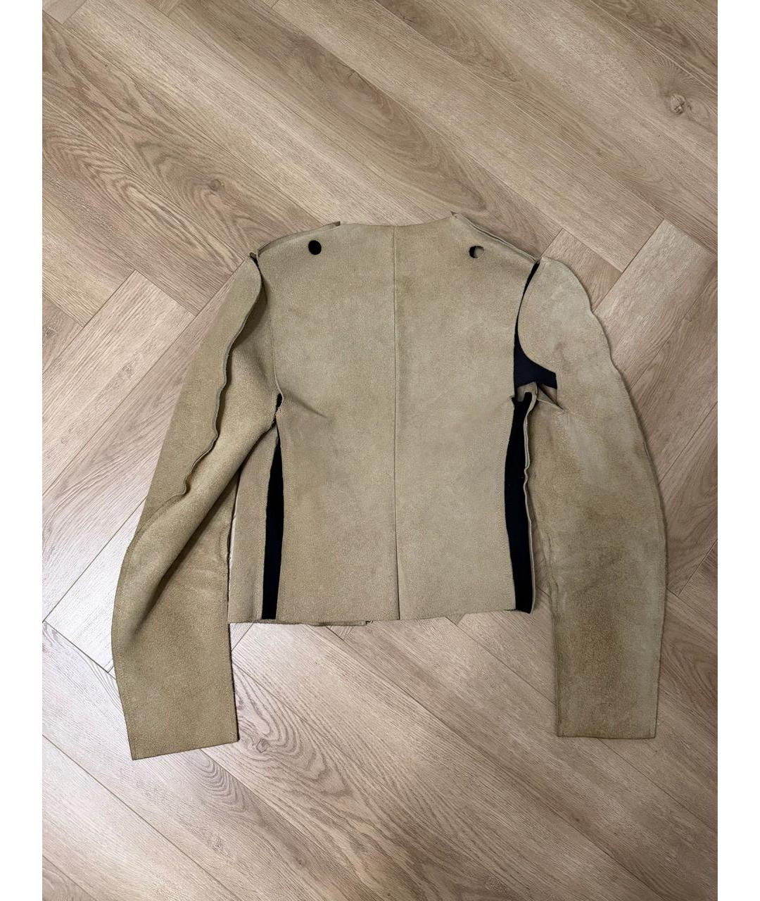 MAISON MARGIELA Бежевый замшевый жакет/пиджак, фото 4