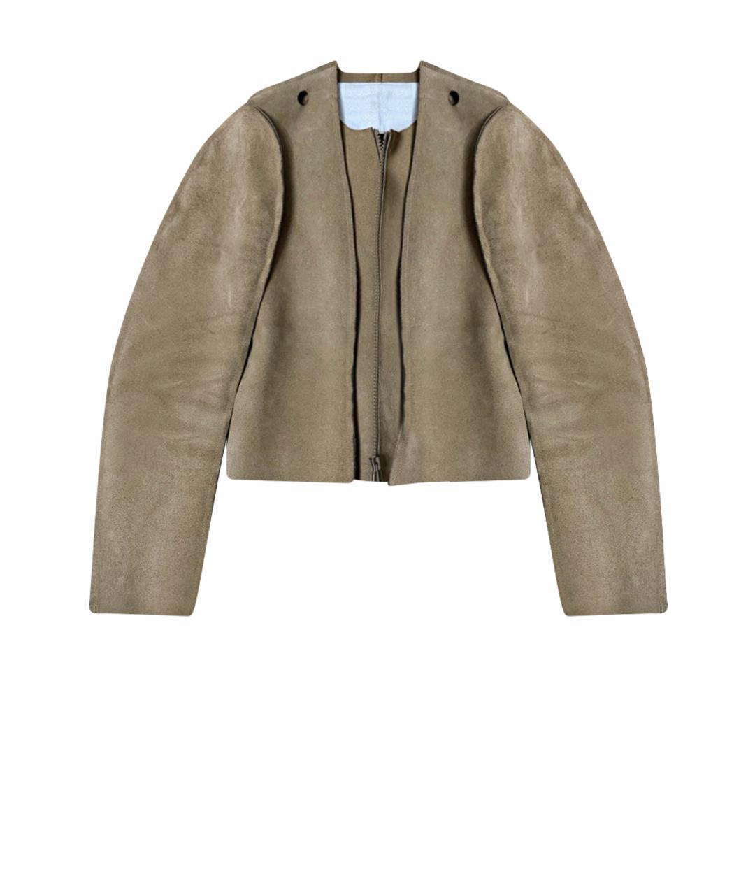 MAISON MARGIELA Бежевый замшевый жакет/пиджак, фото 1