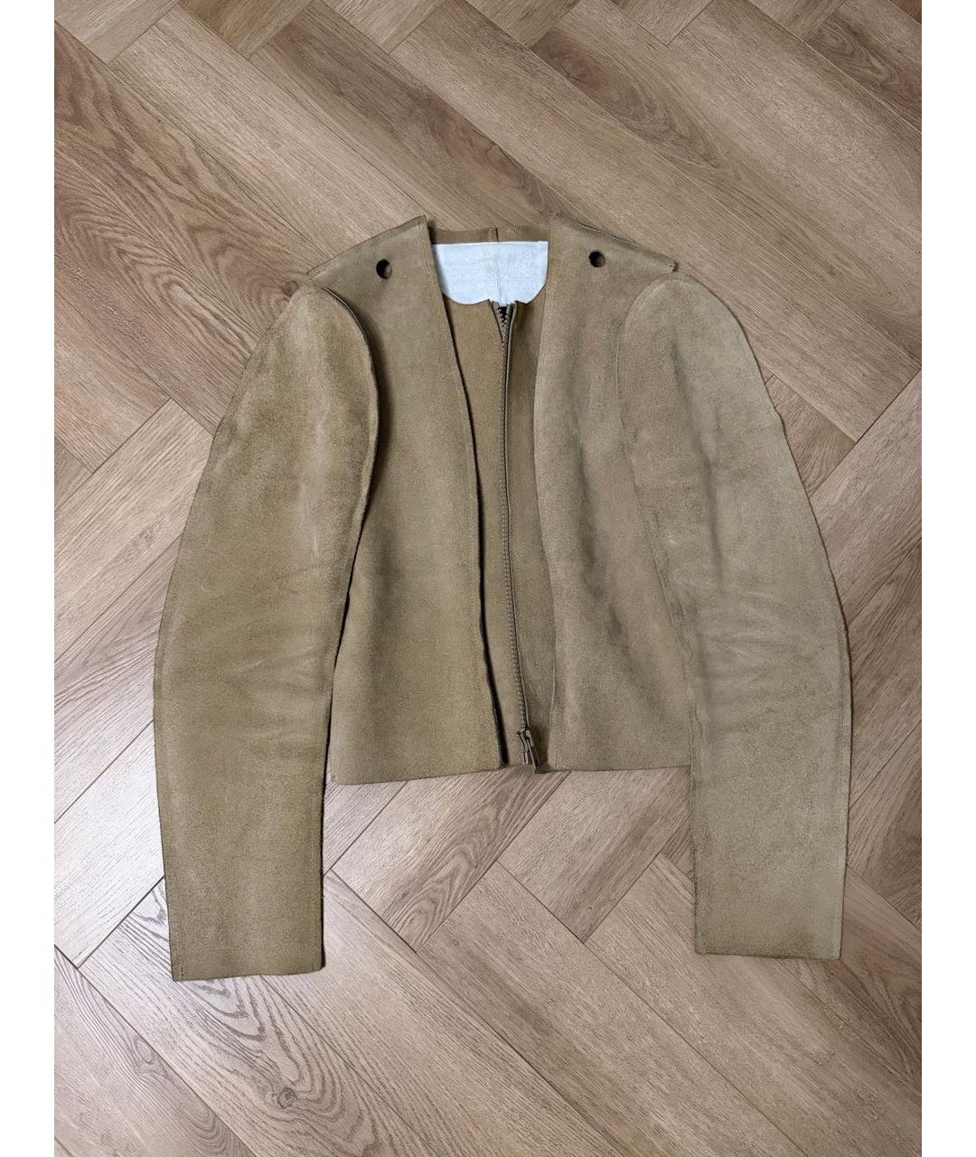 MAISON MARGIELA Бежевый замшевый жакет/пиджак, фото 5
