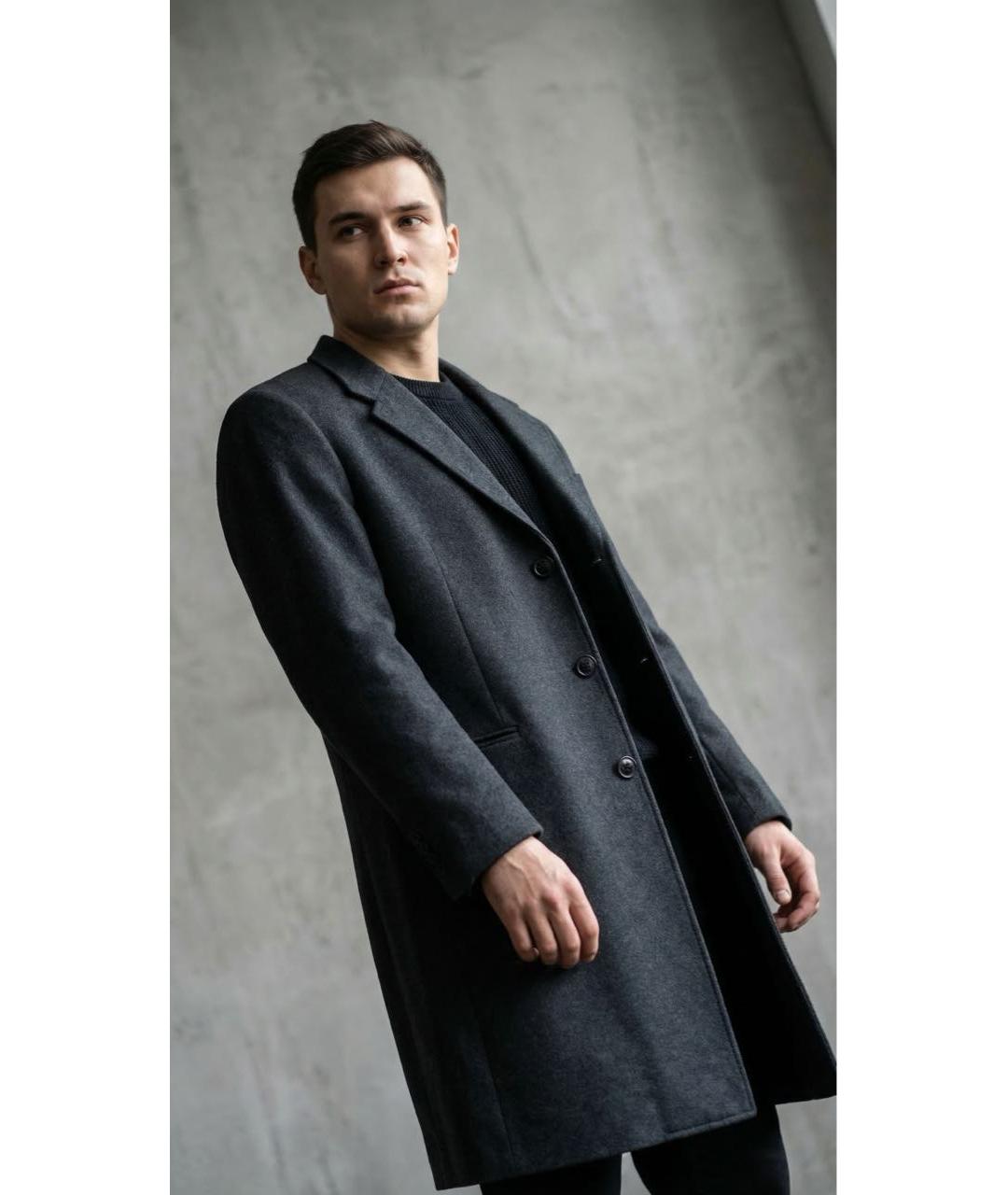 ARMANI JEANS Серое кашемировое пальто, фото 4