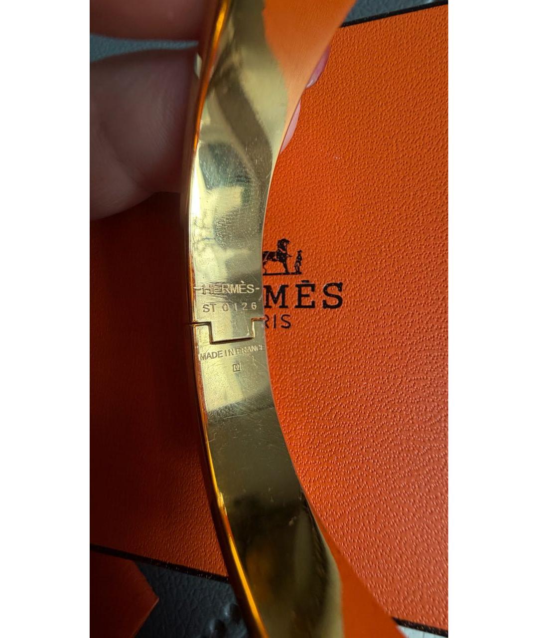 HERMES Белый металлический браслет, фото 7