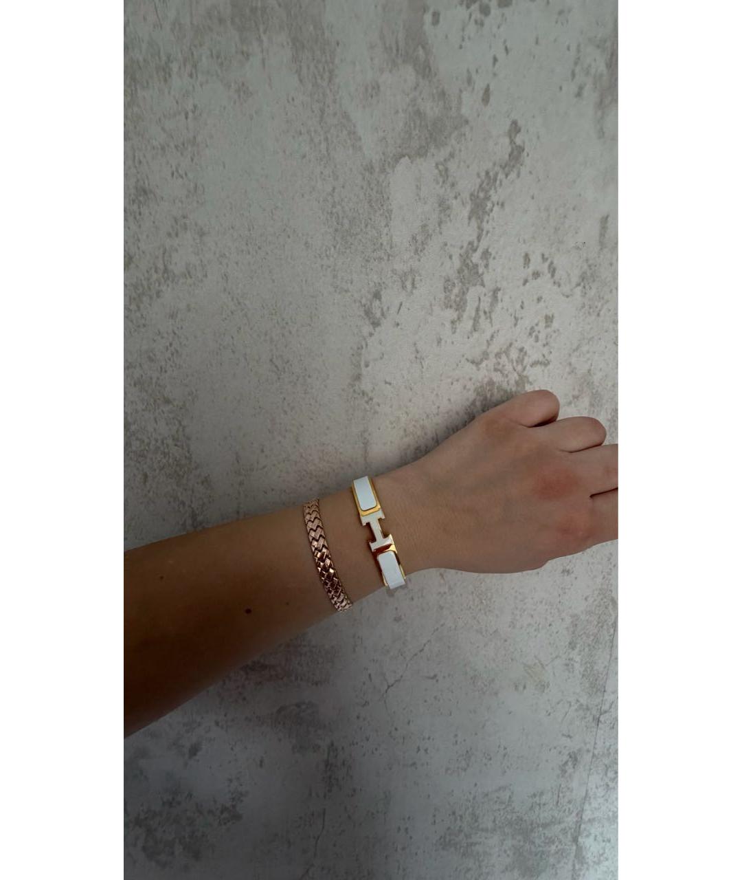 HERMES Белый металлический браслет, фото 6