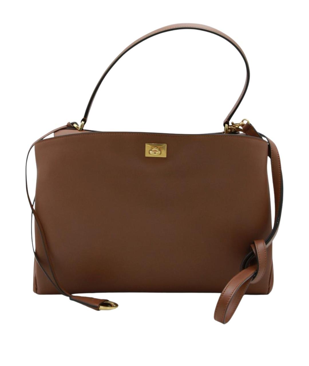 BALENCIAGA Коричневая кожаная сумка тоут, фото 1