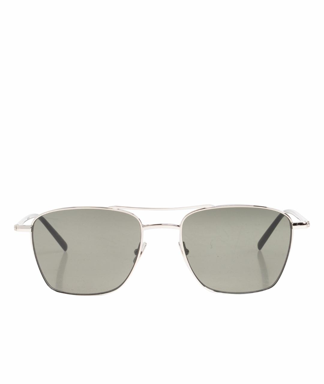 SAINT LAURENT Серебряные металлические солнцезащитные очки, фото 1