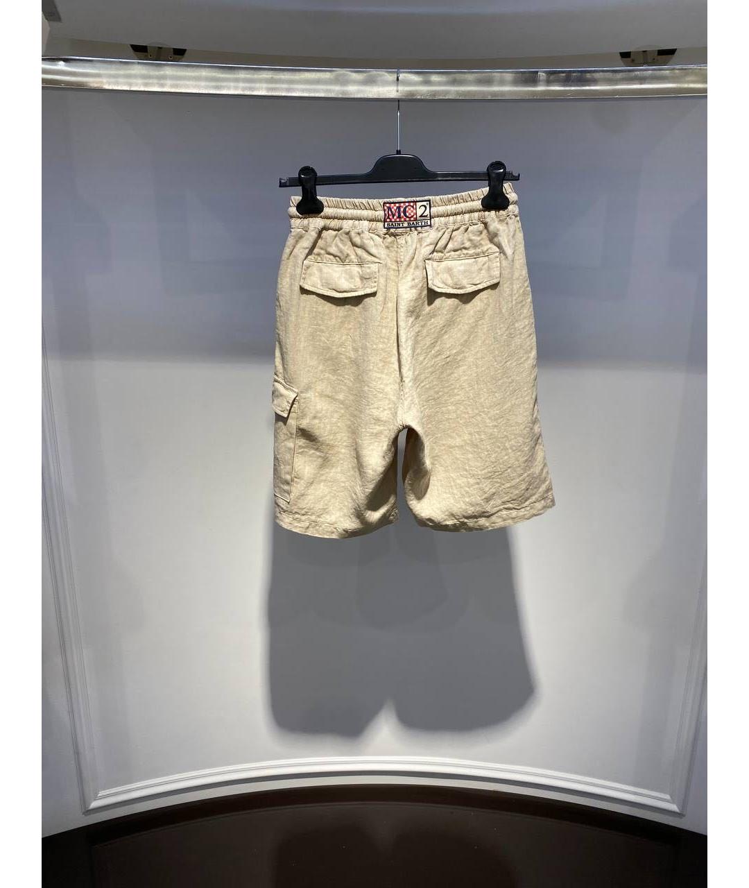 MC2 SAINT BARTH Бежевые льняные шорты, фото 2